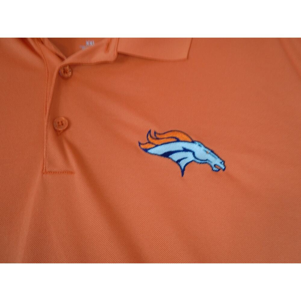 Antigua Denver Broncos Polo Mens XXL Orange NFL Football Athleisure Golf Shirt - Picture 12 of 12